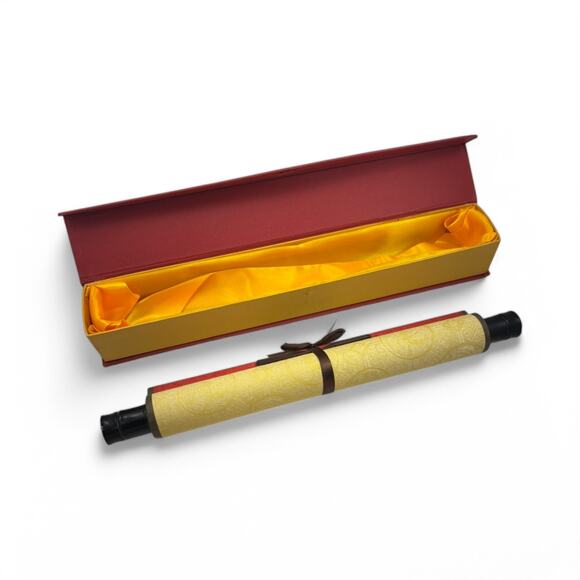 Chinese Paper Cut Silk Scroll with Peacock and Peony – Vintage Wall Art in Box - Picture 5 of 16